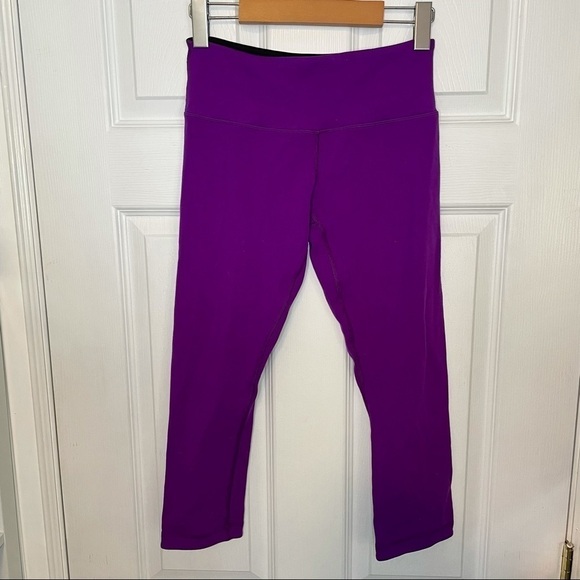 LULULEMON Wunder Under Crop Luon Leggings Tender Violet 4 - Picture 2 of 6